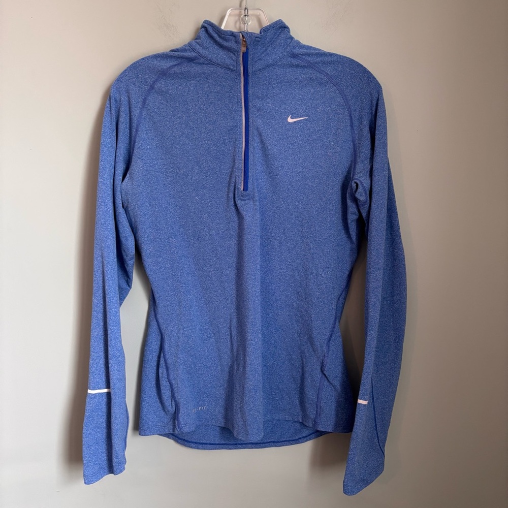 Nike Dry Fit Long Sleeve Blue Running Half Zip